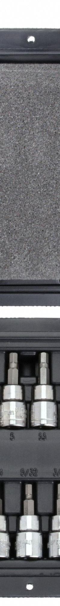 WESTWARD Socket Bit Set: 26 - 50 Pieces, 3/8 in Drive Size, 27 Pieces, 1 27/32 in Overall Lg (MPN 54TL64). Key specifications — attr1216280: Fixed Insert; attr1216283: WESTWARD; attr1225718: 2 mm to 12 mm; attr1227491: 3/8 in.