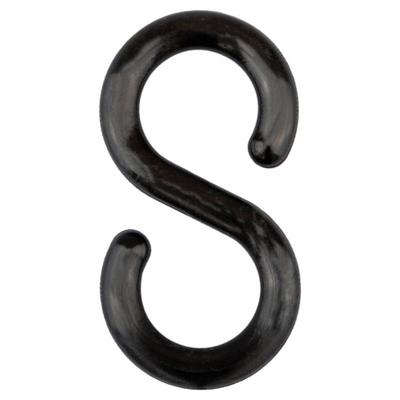 APPROVED VENDOR S-Hook for Plastic Chain Barrier: Black, 2 93/100 in Overall Lg - S-Hooks for Plastic Chain Barriers