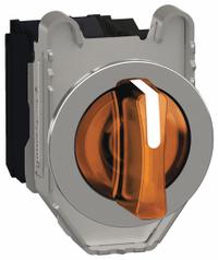 SCHNEIDER Selector Switch: 30 mm Panel Mounting Size, 3 Positions, Short Lever, 1NO/1NC, Metallic (MPN XB4FK135B5). Key specifications — AC Contact Rating: 3 A @ 240 V; Action: Maintained/Maintained/Maintained; Cam: No Cam Included; DC Contact Rating: 0.27 A @ 250 V; Hazardous Location Specification: Not Rated; Operator Head Material: Plastic; Operator Head Type: Short-Handled Knob; Operator Illumination: Illuminated.