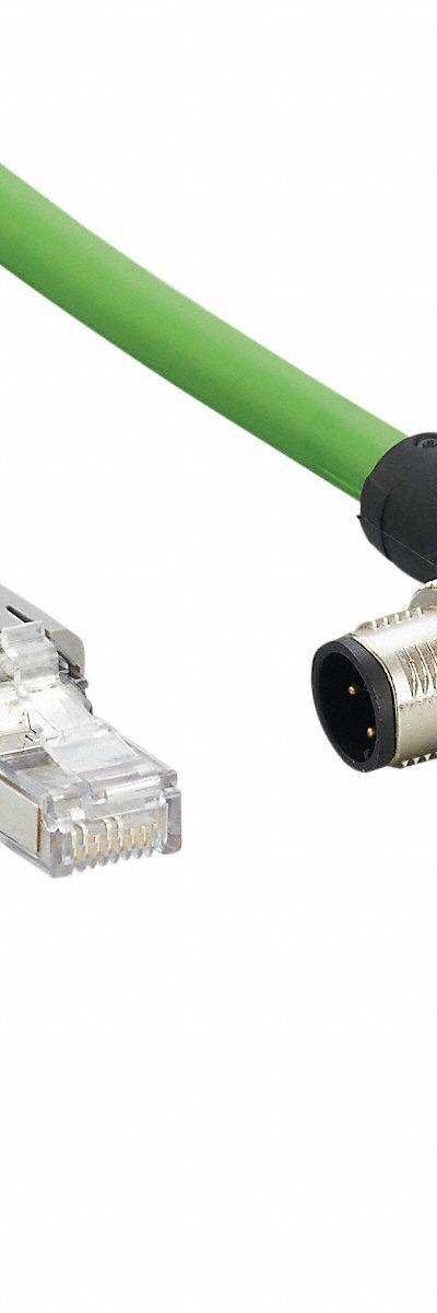 IFM Ethernet Cable: Cat5e - M12 Connector to RJ45 Connector Cordsets