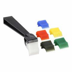 DIVERSITECH Fin Comb Set: Multi-Head, Nylon, 8 to 14 Fins Per Inch, 6 Combs, Fixed Tooth Spacing (MPN T-100). Key specifications — Includes: (6) Heads (13, 15, 16, 17, 18, 20); Tooth Spacing: Fixed; Brand: DIVERSITECH; Color: Orange; Head Type: Multi-Head.