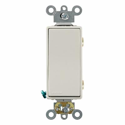 LEVITON Wall Switch: Rocker Switch, Double Pole, Maintained, Light Almond, 120/277V AC - Rocker Wall Switches