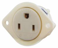 BRYANT Flanged Receptacle: Single, 5-15, White, 125V AC, 15 A, 2 Pole / 3 Wire (MPN 5279)