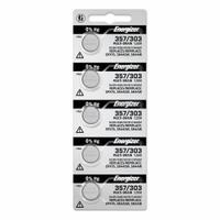 ENERGIZER Button Cell Battery: 303/357 Battery Size, Silver Oxide, 138 mAh Capacity, 1.5V DC (MPN 357-303TZ). Key specifications — Voltage - Batteries: 1.5V DC; Battery Chemistry: Silver Oxide; Product Type: Button Cell Battery; Battery Size: 303/357; Brand: ENERGIZER; Voltage - Subhead: 1.5V DC.