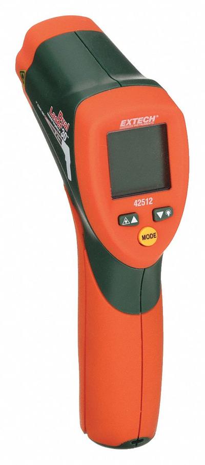 EXTECH Infrared Thermometer: 42512, Max Temp, Adj @ 0.10 to 1.00, Harsh Environment - Harsh Environment Infrared Thermometers