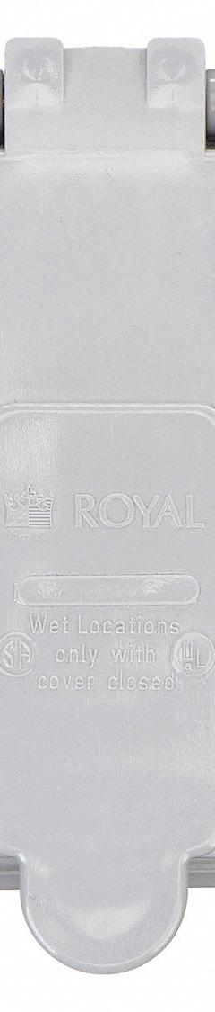 CANTEX Weatherproof Cover: PVC, FS, Duplex Receptacles, 1 Gangs, 4 15/16 in Overall Ht, Gray (MPN 5133352). Key specifications — Brand: CANTEX; Color: Gray; Compatible with Product Type: Duplex Receptacles; Compatible with Series: FS; Mounting Orientation: Vertical.