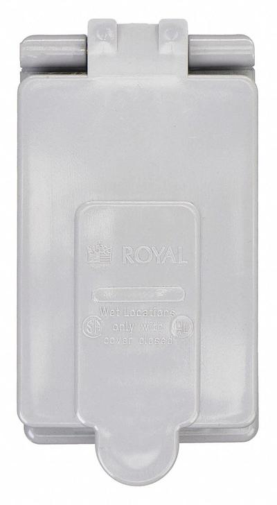 CANTEX Weatherproof Cover: PVC, FS, Duplex Receptacles, 1 Gangs, 4 15/16 in Overall Ht - PVC Weatherproof Electrical Box Covers