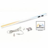 LED Under Cabinet Fixture: 18 in Lg, 836 lm, 3000K/3500K/4500K, 6.8 W, Plug-In, Silver, Aluminum (MPN ZX515-HL-3K). Key specifications — attr1262778: 120V AC; attr1262749: Plug-In; attr1262754: Integrated LED; attr1262758: Aluminum; attr1262760: Yes; attr1262765: LED; attr1262776: High/Low; attr1262780: 4500K.