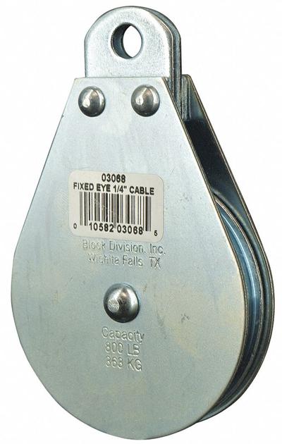 APPROVED VENDOR Pulley Block: Fixed, Upright Mount, Pulling, 800 lb Working Load Limit - Fixed-Eye Attached Pulley Blocks
