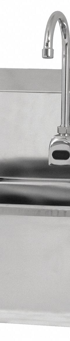 SANI-LAV Hands-Free Sink: 1 Stations, 10 in Bowl Dp, 19 in Bowl Lg, 16 in Bowl Wd, Faucet Included (MPN ES2-525L-0.5). Key specifications — Includes Side Splash: Side Splash Not Included; Series: Stainless Steel Hand Wash Sink; Brand: SANI-LAV; Power Source: AC Powered.