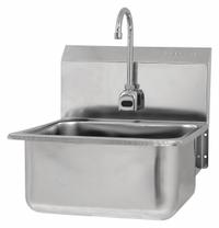 SANI-LAV Hands-Free Sink: 1 Stations, 10 in Bowl Dp, 19 in Bowl Lg, 16 in Bowl Wd, Faucet Included (MPN ES2-525L-0.5). Key specifications — Includes Side Splash: Side Splash Not Included; Series: Stainless Steel Hand Wash Sink; Brand: SANI-LAV; Power Source: AC Powered.