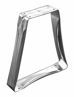 HALLOWELL Bench Pedestal: 15 1/8 in x 16 1/4 in, Stainless Steel, Silver, Trapezoid Pedestal (MPN 4825). Key specifications — Color: Silver; Footplate Shape: Rectangular; Material: Stainless Steel; Brand: HALLOWELL.