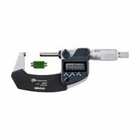 MITUTOYO Calibrated Micrometer: 0 in to 1 in /0 mm to 25.4 mm, Inch/Metric, +/- 0.0001 in Accuracy (MPN 293-331-32CAL). Key specifications — attr1182744: 0.00005 in/0.001 mm; attr1182776: Not Rated; attr1182741: MITUTOYO; attr1182743: +/- 0.0001 in; attr1182759: Yes.