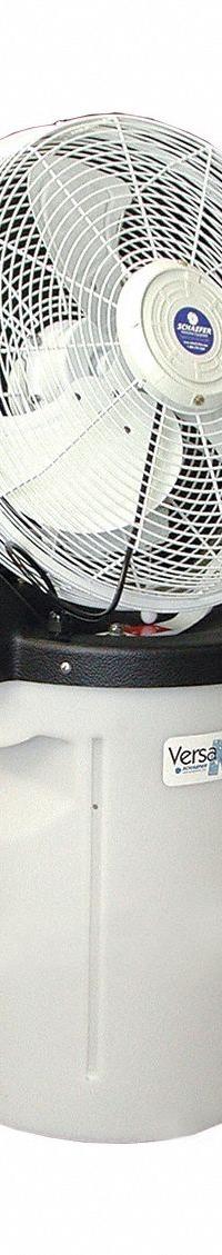 SCHAEFER Misting Fan: 18 in Blade Dia, 3 Speeds, 1/10 hp Motor HP, Non-Oscillating, 115V AC (MPN PVM18). Key specifications — Voltage: 115V AC; Product Type: Misting Fan; Brand: SCHAEFER; Number of Speeds: 3; Oscillation: Non-Oscillating; Phase: Single.