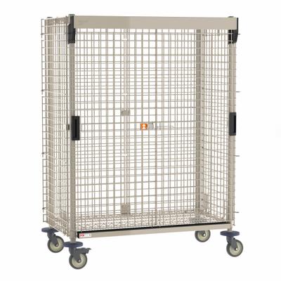 METRO Security Cart: 900 lb, 48 in L x 24 in W Self, 53 in L x 29 in W x 67 in H Overall Dim - Antimicrobial Wire Security Carts