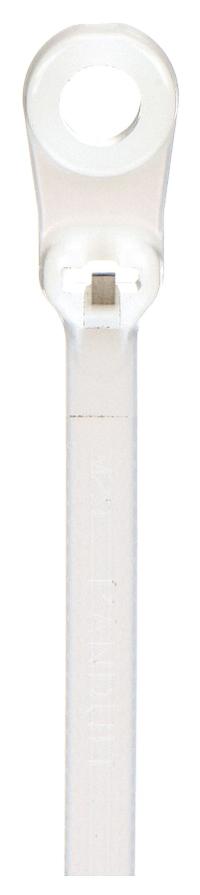 PANDUIT Cable Tie: 8 1/2 in Nominal Lg, 2 in Nominal Max. Bundle Dia., 0.18 in Wd, Natural, 100 PK (MPN BC2S-S10-C). Key specifications — Screw Mount Hole Size: 0.19 in; Color: Natural; Brand: PANDUIT.