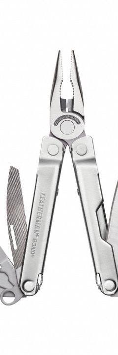 LEATHERMAN Multi Tool Plier: Multi-Tool Plier, 14 Tools, 14 Functions, 4 in Closed Lg, Silver, Bond (MPN 832934). Key specifications — attr15951: LEATHERMAN; attr15966: Tool Only; attr10312: Silver; attr15960: Small Screwdriver; attr15963: Stainless Steel; attr15971: Multi-Tool Plier; attr15972: 420HC Blade; attr15977: Fold Open.