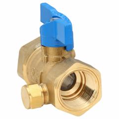 JOMAR VALVE Manual Two-Way Ball Valve: 3/4 in, Brass, Straight, FIP x FIP, Std Port Ball Port (MPN 102-304). Key specifications — Brand: JOMAR VALVE; Handle: Locking Tee.