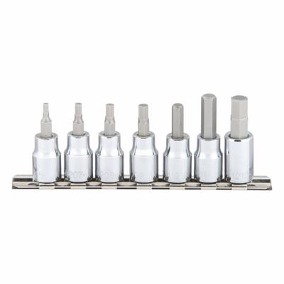 SK PROFESSIONAL TOOLS Socket Bit Set: 1 - 25 Pieces, 3/8 in Drive Size, 7 Pieces - Hex Bit Socket Sets