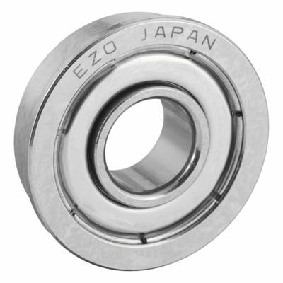 EZO Miniature Ball Bearing: R4, 1/4 in Bore, 0.69 in Flange Dia, Dbl Shield - Extended Inner Ring Flanged Ball Bearings