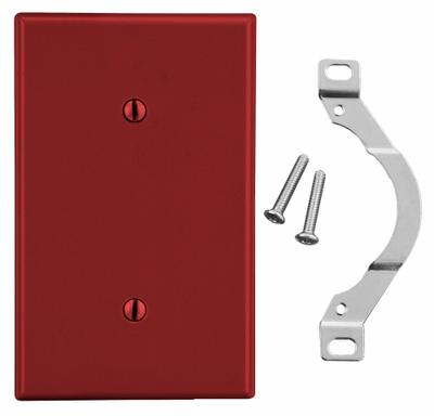 HUBBELL Wall Plate: Blank, 1 Gang, Red - General Purpose Wall Plates