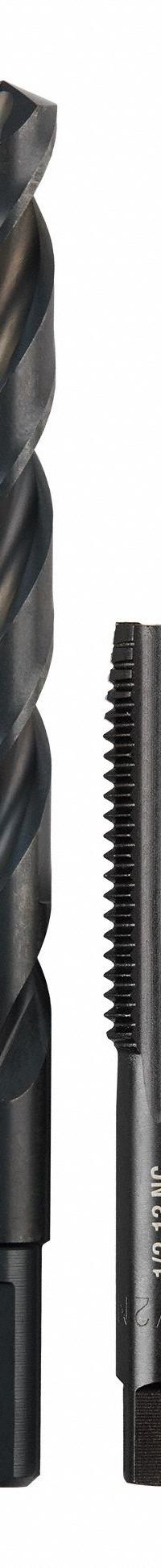 MILWAUKEE Plug Tap and Drill Bit: 2 Pc, 1/2"-13 Tap, 27/64" Drill (MPN 49-57-5560). Key specifications — attr1300596: Straight Flute.