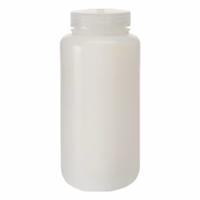 NALGENE Laboratory Bottle: HDPE, 1 L, 32 fl oz, Closure Included, Natural, 63 mm, Polypropylene (MPN 2104-0032-24). Key specifications — Brand: NALGENE; Graduated: No; Body Color: Natural.