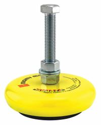 Anti-Vibration Leveling Foot: 10 Series/15 Series, Rubber/Steel, 6 in x 6 in x 5 57/64 in, Quad, Adj (MPN 2217). Key specifications — Includes Fasteners: Yes; Caster Type: Rigid; System of Measurement: Inch; Finish: Powder-Coated; Color: Black/Yellow; Brand: 80/20; Material: Rubber/Steel; Product Type: Anti-Vibration Leveling Foot.