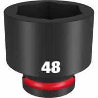 MILWAUKEE Standard Impact Socket: 3/4 in Drive Size, Metric, 48 mm Socket Size, 6-Point, Std (MPN 49-66-6386). Key specifications — attr1215501: MILWAUKEE; attr1215515: Black Phosphate; attr1215518: 48 mm.