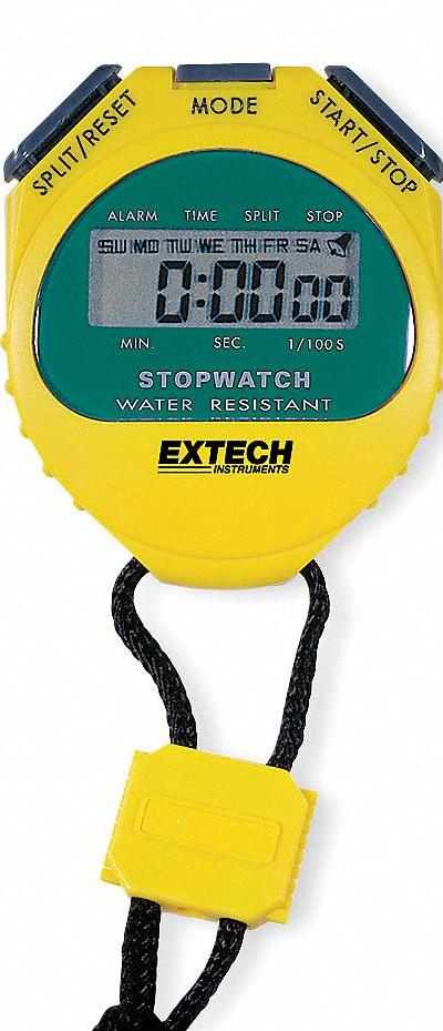 EXTECH Digital Stopwatch: +/-3 Seconds Per Day - Standard Stopwatches