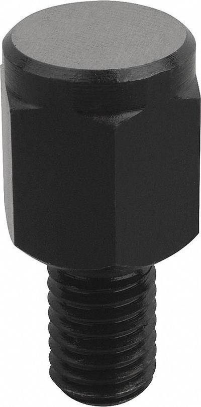 KIPP Positioning Foot w/Flat Face: External Threads, Flat, Steel, M16 Thread Size - Positioning Feet with Ground Wear-Resistant Flat Face