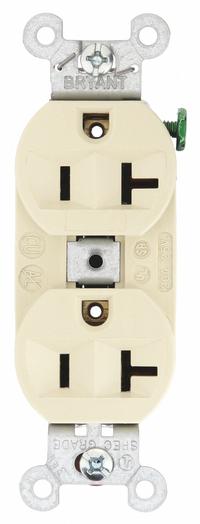 BRYANT Receptacle: Duplex, 5-20, Ivory, 125V AC, 20 A, 2 Pole / 3 Wire (MPN 5362BI)