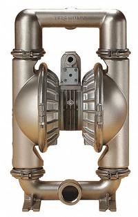 VERSAMATIC Double Diaphragm Pump: 316 Stainless Steel Body, 2 in, NPT Connection, 160 gpm (MPN E2SA5T5S0C-ATEX). Key specifications — Brand: VERSAMATIC; Seat Material: 316 SS; Check Valve Material: PTFE; Diaphragm Material: PTFE w/ Neoprene Backing.