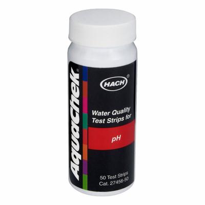 HACH Chemical Test Strips: 4 pH to 9 pH, 1.0 pH Resolution, 1 3/8 in Overall Lg - Low Precision pH Strips