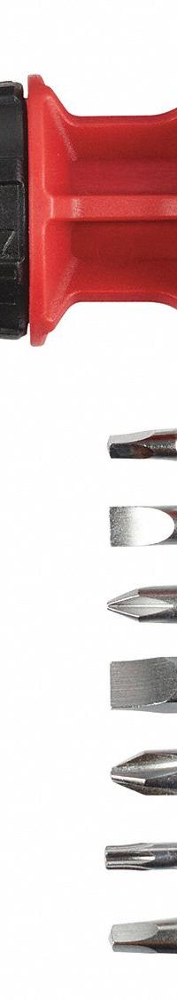 MILWAUKEE Multi-Bit Screwdriver: Hex/Phillips/Slotted/Square/Torx Tip, 8 Tips, 4 1/2 in Overall Lg (MPN 48-22-2330). Key specifications — attr1205339: Phillips: #1 + #2; attr1205303: MILWAUKEE.