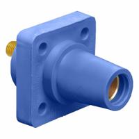Single Pole Receptacle: Blue, Straight Taper Nose Mating, Threaded Stud Termination, 600V AC/600V DC (MPN 16R24-UB). Key specifications — Series: 16; Receptacle Gender: Female; Brand: LEVITON.