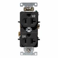LEVITON Duplex Receptacle Outlet: Duplex, 5-20, Black, 125V AC, 20 A, 2 Pole / 3 Wire (MPN WBR20-E)