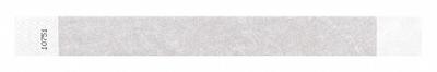 ID Wristband: No Legend, 10 in Overall Lg, 1 in Overall Wd, Tyvek, Silver - Security Wristbands