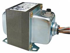 FUNCTIONAL DEVICES INC / RIB Class 2 Transformer: 96 VA Power Rating, 24V AC, Circuit Breaker (MPN TR100VA005). Key specifications — Brand: FUNCTIONAL DEVICES INC / RIB; Connection - Primary: Wire Lead; Connection - Secondary: Wire Lead; Input Voltage: 480V AC; Mounting: Hub; Output Voltage: 24V AC.