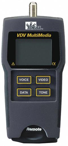 IDEAL Cable Tester: Base Model, 33-856, Network, CAT3/CAT5/CAT5e/CAT6/CAT6A/RG59/RG6/RG6 QUAD, LCD. Key specifications — Manufacturer Part Number: 33-856; Alert Type: Digital Display; Compatible Cable Type: RG6 QUAD; Display Screen Type: LCD; Display Type: Digital; Product Type: Cable Network Tester; Calibration Certificate: Not Included; Port Number Display: Yes.
