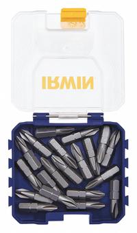 IRWIN Insert Bit: Insert Bit, Imperial/Metric, PH2 Bit Industry Size, #2 Bit Size, Std, Hex, 20 PK (MPN IWAF121PH220D). Key specifications — attr1119695: IRWIN; attr1119703: Steel; attr1119710: Standard; attr1119708: Hex; attr1202404: #2.