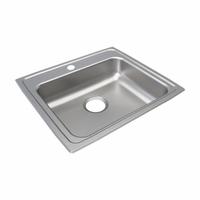 JUST MANUFACTURING Bowl Drop-In Sink: 22 in Overall Lg, 19 1/2 in Overall Wd, 5 1/2 in Bowl Dp (MPN SLFADA1921A554-J). Key specifications — Brand: JUST MANUFACTURING; Color Family: Silver/Gray.