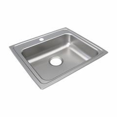 JUST MANUFACTURING Bowl Drop-In Sink: 22 in Overall Lg, 19 1/2 in Overall Wd, 5 1/2 in Bowl Dp (MPN SLFADA1921A554-J). Key specifications — Brand: JUST MANUFACTURING; Color Family: Silver/Gray.