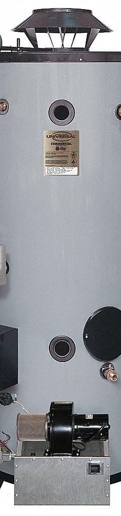 RHEEM-RUUD Commercial Gas Water Heater: Natural Gas, Low NOx, 75 gal, 125,000 BTU, 65.5 in Ht (MPN GNU75-125). Key specifications — Display Sell UOM: EA; Market: Commercial; Standards: CSA Certified; Sub-brand: Rheem Ruud; Brand: RHEEM-RUUD; Low NOx: Yes; Water Connection Location: Side; Fuel Type: Natural Gas.