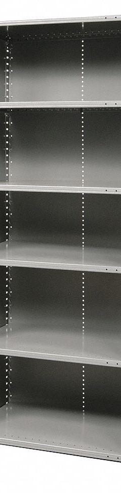 HALLOWELL Metal Shelving: Standalone, Medium-Duty, 36 in x 12 in, 84 in Overall Ht, 6 Shelves (MPN F4521-12HG). Key specifications — Assembled: Unassembled; Shelving Material: Steel; Frame Material: Steel; Color: Gray; Brand: HALLOWELL.
