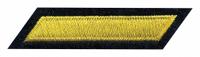 HEROS PRIDE Embroidered Patch: Hashmark, 2 in x 3/8 in, Gold/Navy, Felt/Plastic, Sew-On (MPN 5377). Key specifications — attr1074238: Sew-On; attr188498: 2 in x 3/8 in; attr188499: Gold; attr188500: Plastic; attr188503: Hashmark; attr193746: HEROS PRIDE.