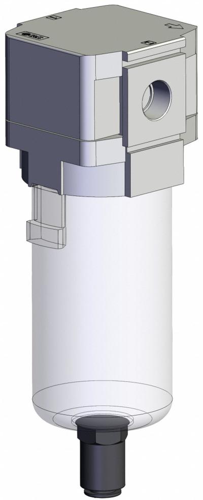 SMC Compressed Air Filter: Water Separator, 3/8 in NPT, 0.3 micron, 38.9 cfm - SMC FRL Air Filters