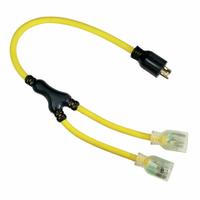 POWER FIRST Cord Adapter: 3 ft Lg, 10 AWG, L14-30P Plug, 5-20R Receptacle, Yellow, 125V AC (MPN 4FZZ6). Key specifications — Temperature Rating: -58° to 194°F; NEMA Plug Configuration: L14-30P; NEMA Receptacle Configuration: 5-20R; Brand: POWER FIRST.