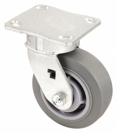 APPROVED VENDOR Plate Caster: Debris-Resistant, Swivel, Rubber, 6 in Wheel Dia - Medium-Duty General-Purpose Kingpinless Plate Casters