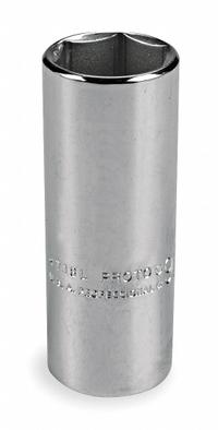 PROTO Socket: SAE, 1/4 in Drive Size, 3/8 in Socket Size, 6-Point, Deep, Chrome, Not Tether Capable (MPN J4712L). Key specifications — attr1204417: PROTO; attr1204392: Chrome.